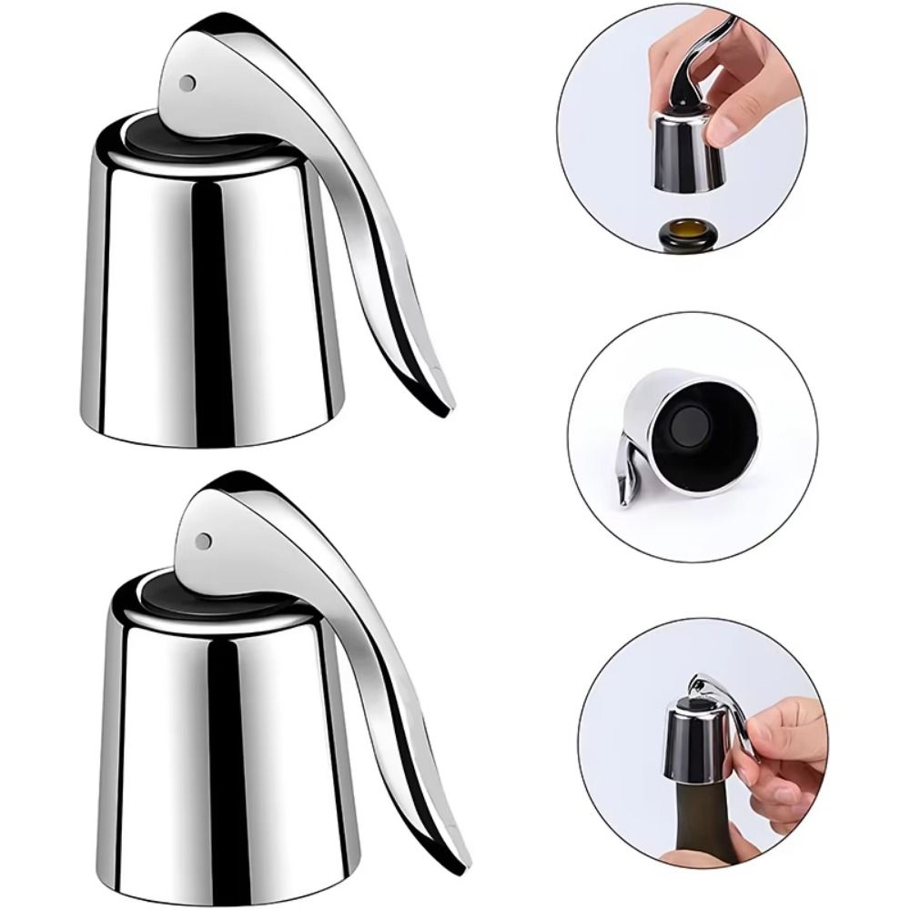2pcs Creative Wine Saver Bottle Stopper Portable Vacuum Sealer Bottle Plug  for Wine Lovers