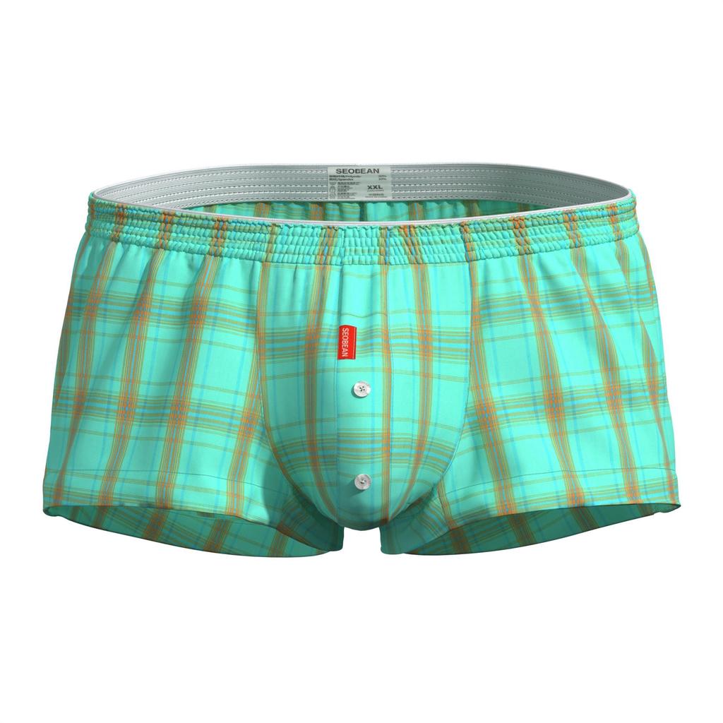 Cotton Men's Plaid Boxer Shorts Men Underwear Boxers Home Lounge Shorts Male Underpants Men Sleep Bottoms