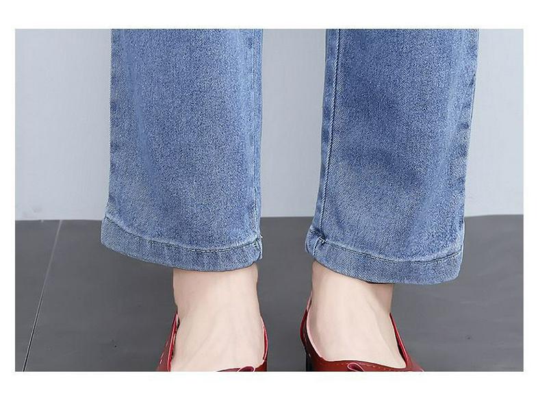 2026 New Women's High Waist Mom Jeans - Spring/Summer Slimming Harem Carrot Pants for Middle-Aged - Cropped Straight Leg