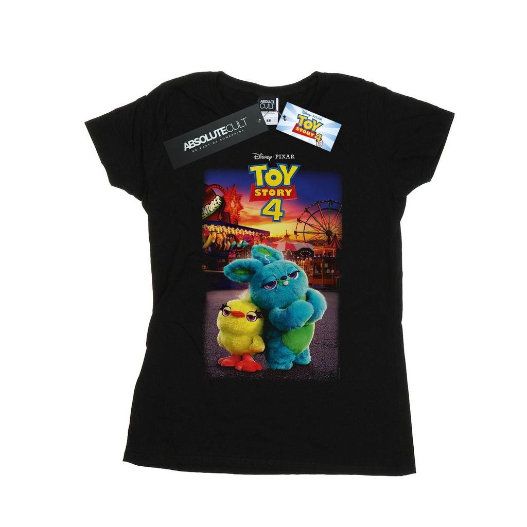 Disney Womens/Ladies Toy Story 4 Ducky And Bunny Poster Cotton T-Shirt