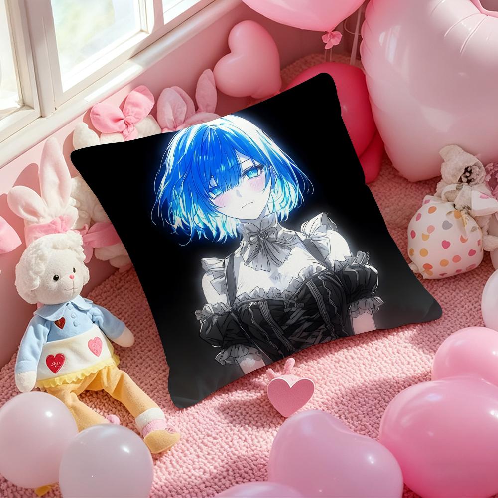 ReLife different world zero Rem Cushion Cover Pattern Printed Pillowcase for Living Room Sofa Cushion Cover & Bedroom Decor