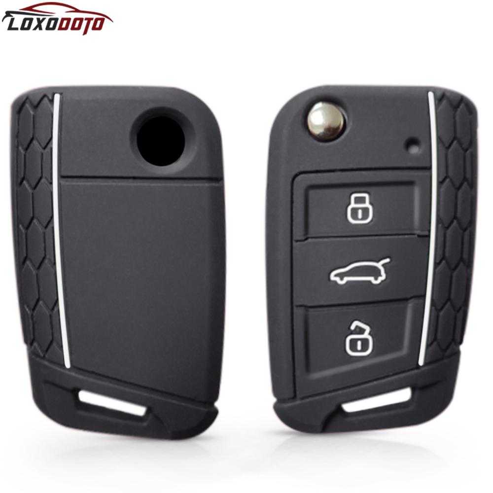 For Skoda Superb Octavia Fabia Rapid Kodiaq For Vw Golf 7 Gti Polo Touran Tiguan For Seat Ibiza Leon Car Key Case Cover Caps Fob