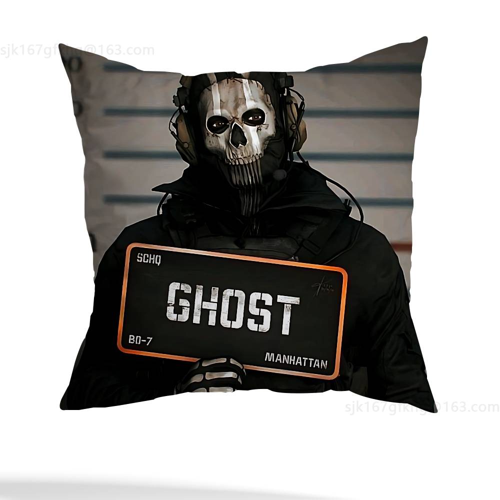 Game Call of Duty Pillow Case Anti-dustmite Pillowcase Invisible zipper silky short plush Sofa cushion cover