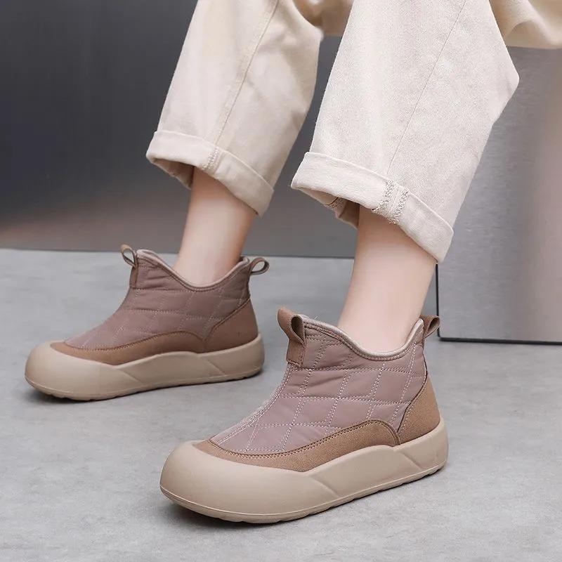 Winter Women's Snow Boots Warm Chunky Platform Snow Boots Non-Slip Water Resistant Ankle Booties Shoes Faux Fur Lining Walking Short Boots for Women