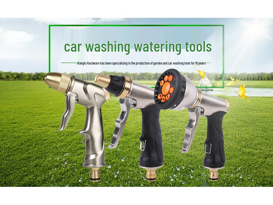 9-Function High-Pressure Car Wash Spray Gun with Adjustable Pure Copper Nozzle and Shower Head
