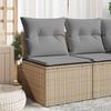 VidaXL Garden Sofa Without Armrests Cushions, Seat with Cover, Outdoor Patio Balcony Terrace Furniture, Beige Resin 366085