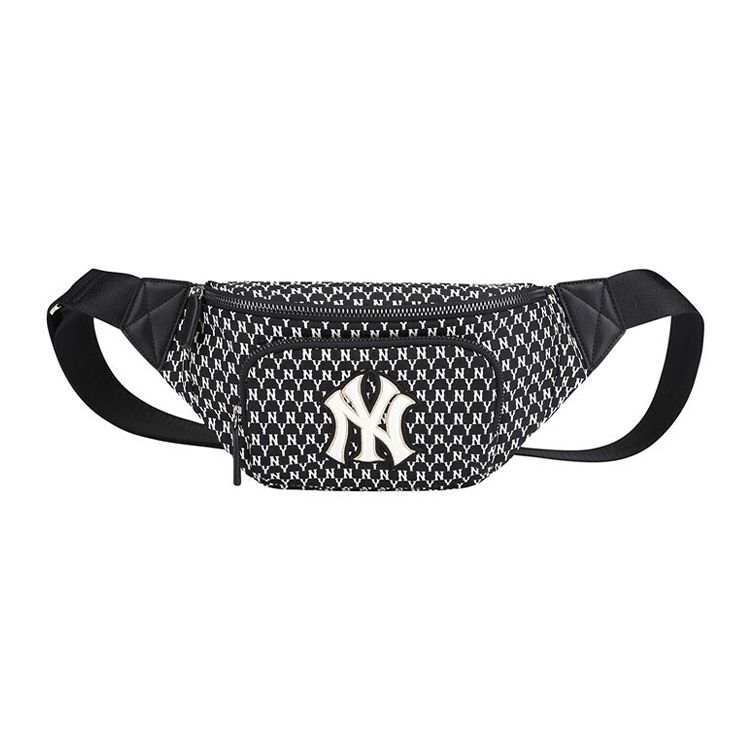 

MLB Monogram Series Vintage Casual Allover Print Letter Big Logo NY Yankees Nylon Crossbody Waist Bag Unisex bags Black 3AHSM051N-50BKS Black