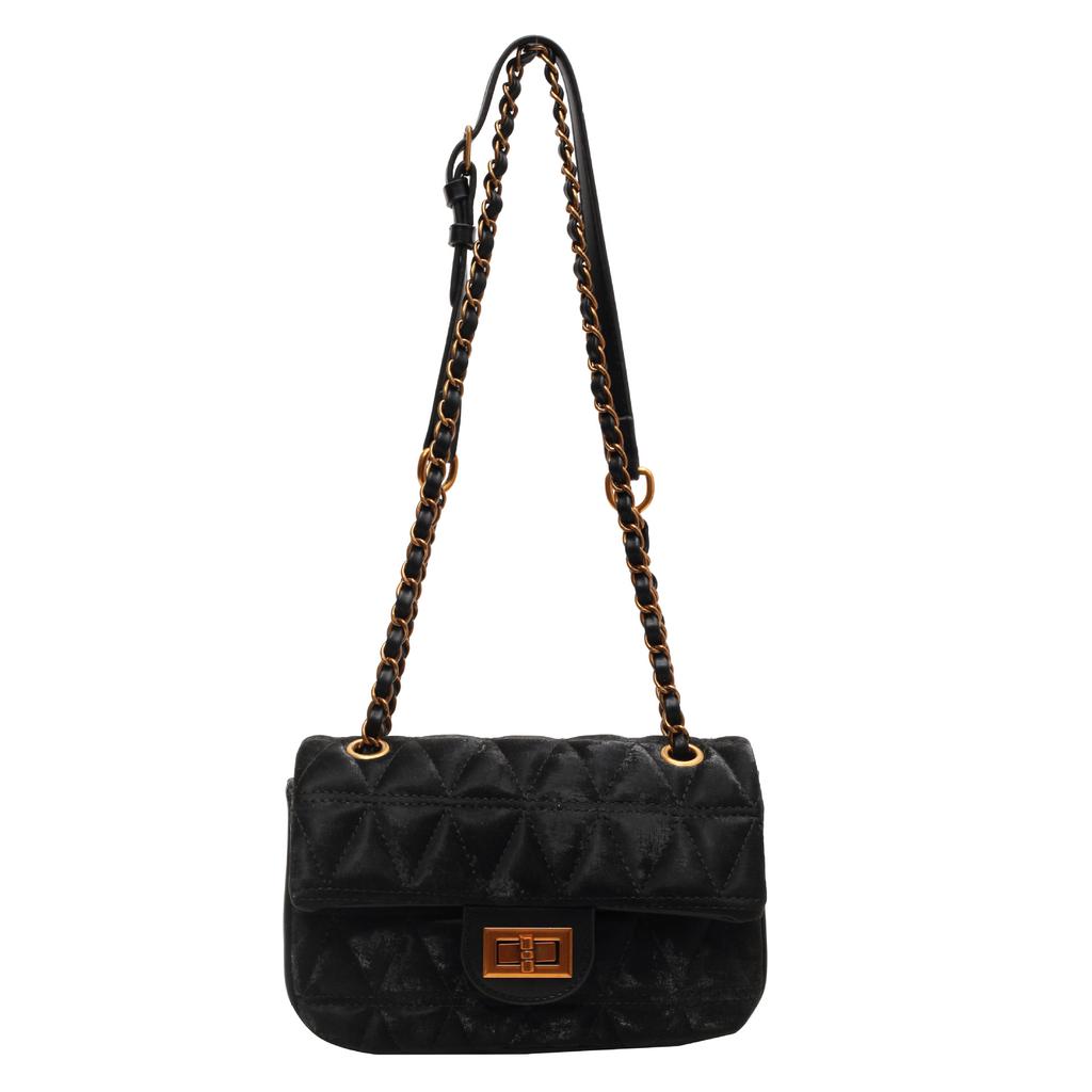 Retro bag women's new high-grade texture rhombus embroidery thread underarm bag commuter shoulder messenger bag