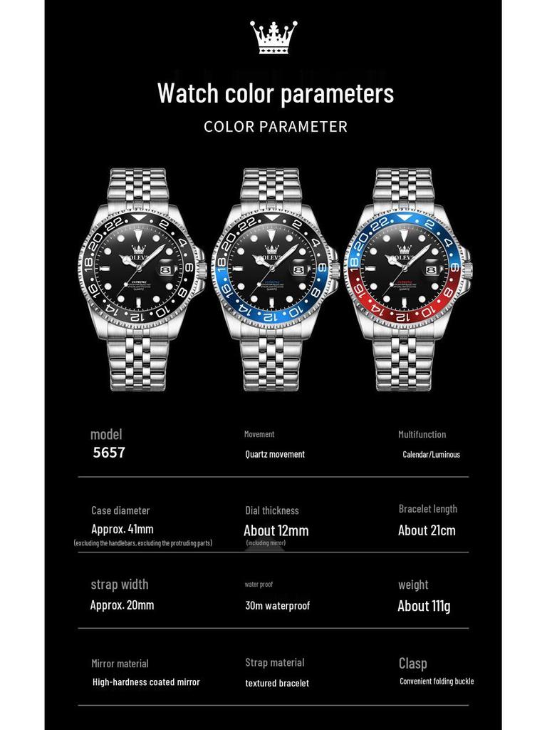 OLEVS Luminous Waterproof Men's Quartz Watch