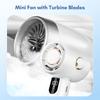 Tragbarer Mini-Ventilator, Handventilator, wiederaufladbar, kleiner Schreibtischventilator, 5 Geschwindigkeiten, batteriebetriebener Ventilator, geräuscharm