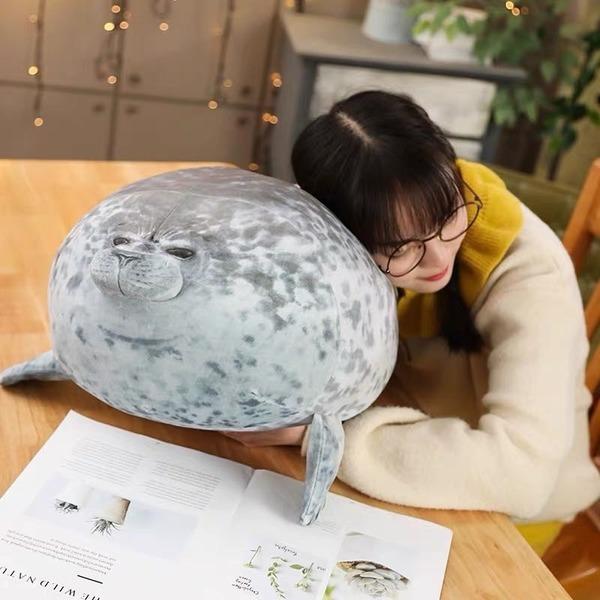 Simulated Seal Plush Toy White Phocidae Grey Soft Aquatic Stuffed Animal Doll Kids Gift 20/30/40cm