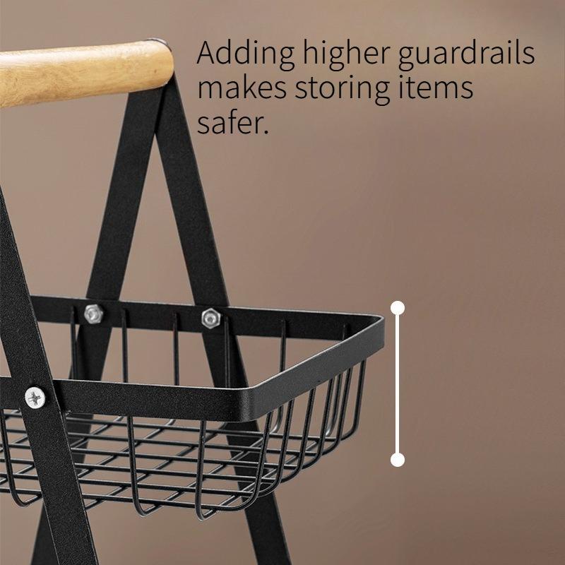New Handheld Storage Basket, Multifunctional Iron Fruit Basket, Multi-Layer Kitchen Snack Storage Rack