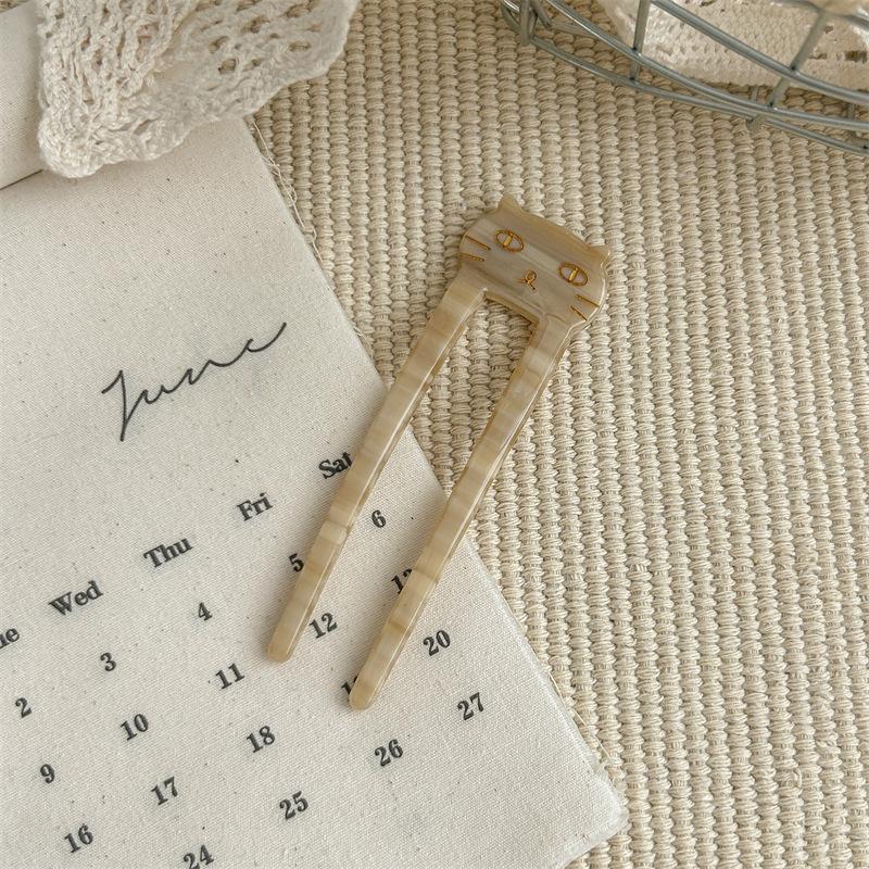 Vintage Französische U-förmige Acetat-Haarnadel für klassische Hochsteckfrisuren