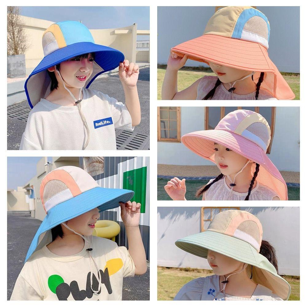 Sunscreen Baby Fisherman Cap UV Protection Wide Brim Bucket Hat Casual Kids Sun Hat Summer