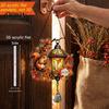 Weatherproof Hanging Decoration Vintage Lantern Bird Flower Ornament, Stained Glass Acrylic Window Squirrel Decor, Door with Bell Ornament
