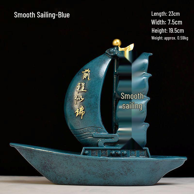 Sleek Minimalist Sailboat Resin Sculpture for Home and Office