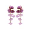 Draweye Chiffon Flowers Earrings for Women Beach Style Summer Hyperbole Vintage Jewelry Elegant Sweet Pendientes Mujer