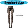 Breathable Nylon Fishnet Pantyhose For Women Four Leaf Pattern Rhinestones Accent High Waist Sheer Mesh Tights Stockings