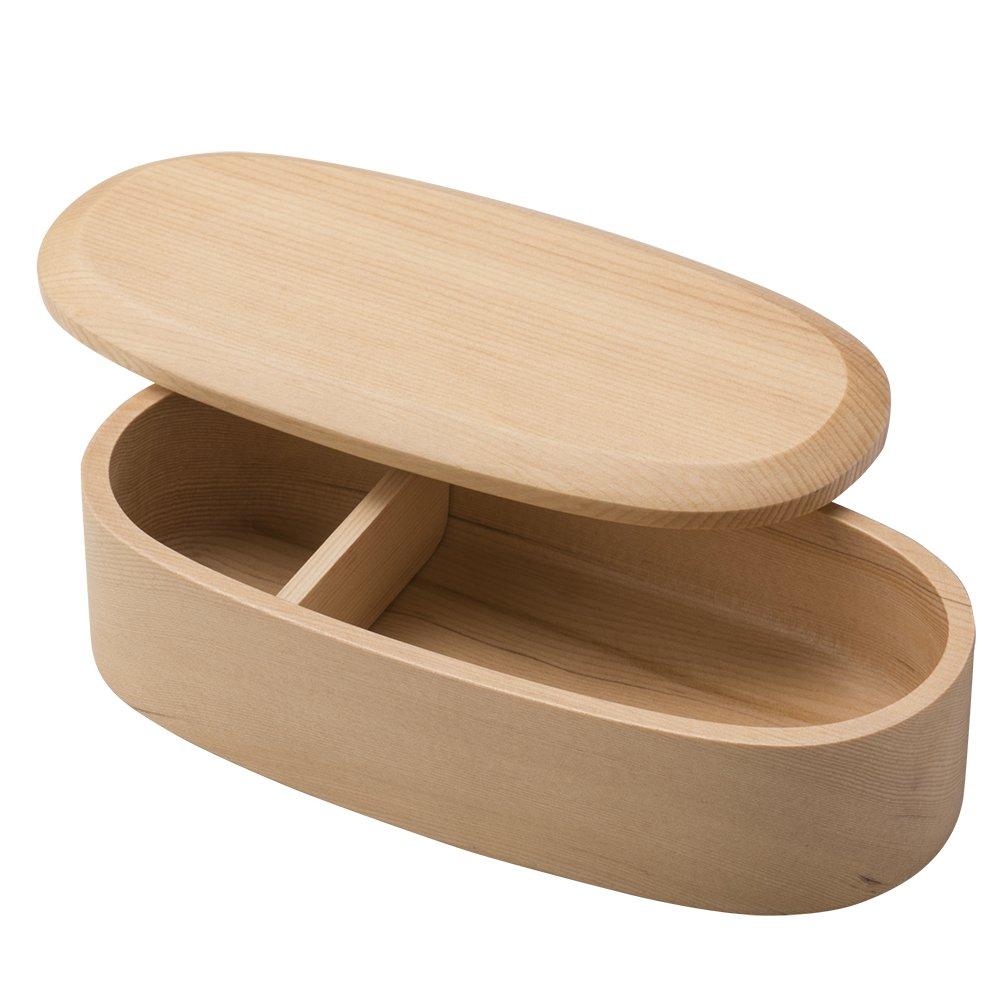 Nagao Hollowout Slim Single Tier Bento Box Natural FHZ06W