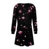 Damen Langarm A-Linien-Kleid Lässiger Pullover Mit Knopf Lockere Passform Kleid Mit Taschen