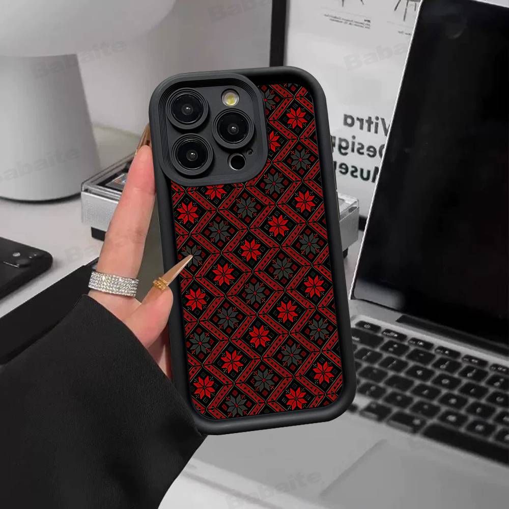 G-Ukraine Ornament Pattern For IPhone 17 Pro Max 16 15 14 13 12 11 Plus Black Soft Phone Cover