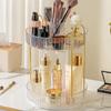 Rotating Vanity Organizer: Multifunctional Cosmetic Shelf for Lipsticks & Brushes