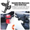 Motorcycle Bicycle Water Bottle Cage Holder Multifunction Cycling Beverage Holder Adjustable Grip Quick Release Bottle Cage