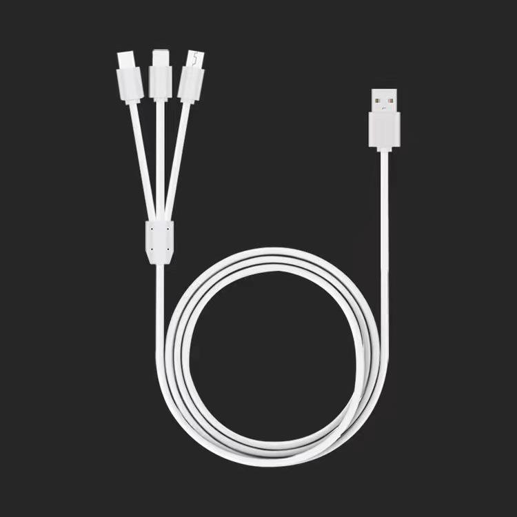 

3-in-1 Fast Charging Silicone Cable: 3A for Android, Type-C & Apple Devices