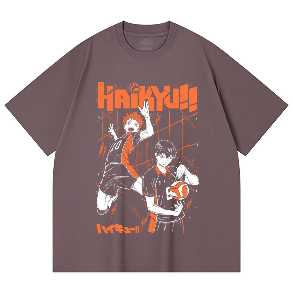 230 Gsm 100% Cotton Haikyu V2 Hinata x Tobio Print Unisex Heavy Cotton T Shirt