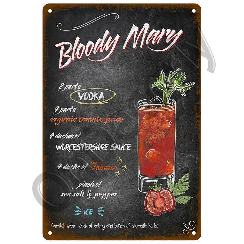 Vintage Tin Sign Wall For Pub Bar Man Cave Decorative Plates Decor Art Retro Drink Beer Wine Metal Sign Poster Whiskey Plaque