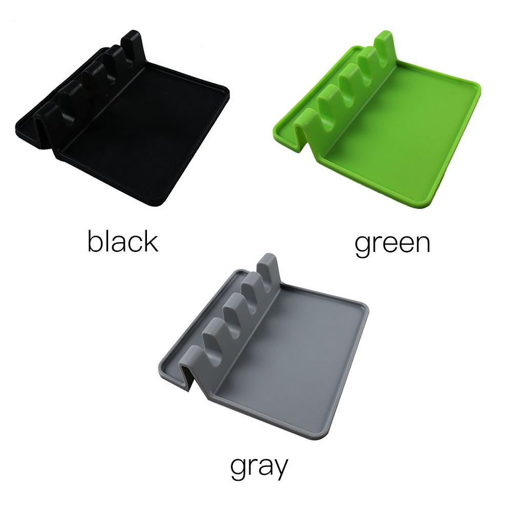 Silicone Spoon Holder Kitchen Utensil Rest Ladle Mat Heat