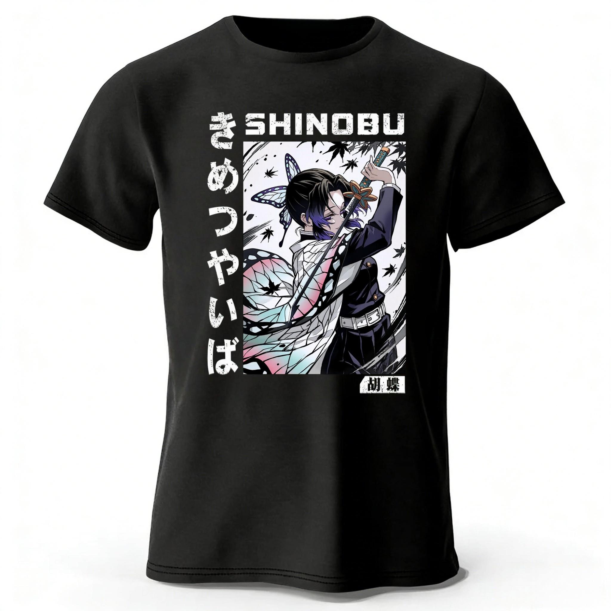 

SHINOBU Kochou Shinobu Japanese Anime Trend Pure Cotton T-Shirt Men Fashion Casual Comfortable Plus Size Short Sleeves Top - ... S разноцветный