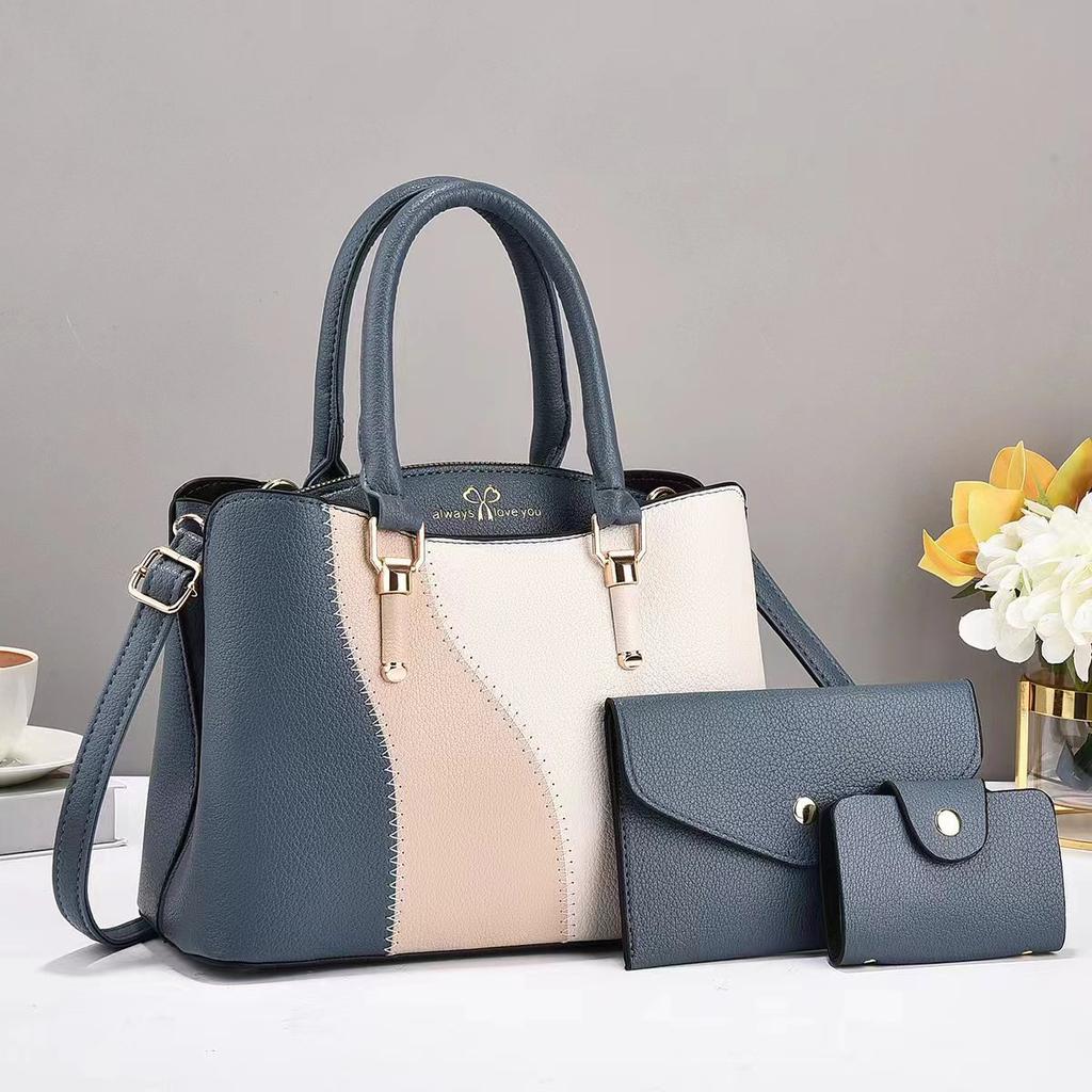 Women's Bag Three Sets of New Color Contrast Handbag Large Capacity Mother Fashion Women's Bag Foreign Crossbody Bag Women's Shoulder Bag