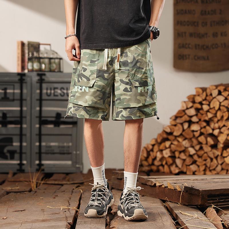 

Camouflage Style Casual Shorts, Summer Thin Cut Five Quarter Horse Pants, Men s Loose Fit, Men s Sports Outdoor Workwear Pants M хакі