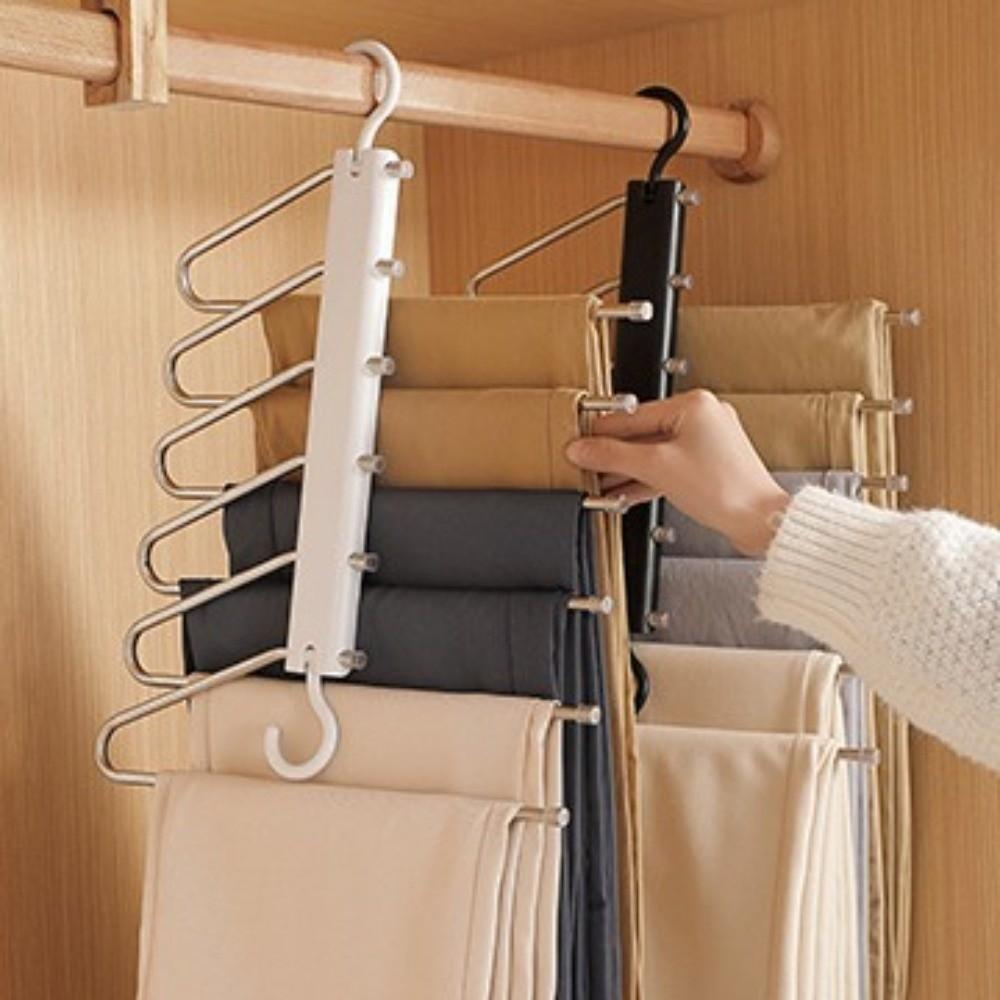 Hanging Hole Foldable Pants Hangers Stainless Steel Multifunctional Trouser Rack  Jeans