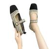 Sapatos Mary Jane de malha estilo coreano para mulheres, sapatos femininos confortáveis e respiráveis, bico quadrado, sola plana, sapatos casuais, sapatos femininos