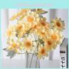 Artificial Flower Decor Pack With 6 Stems Of Daisy And Chrysanthemum Flowers In Various Colors For Wedding And Home Use