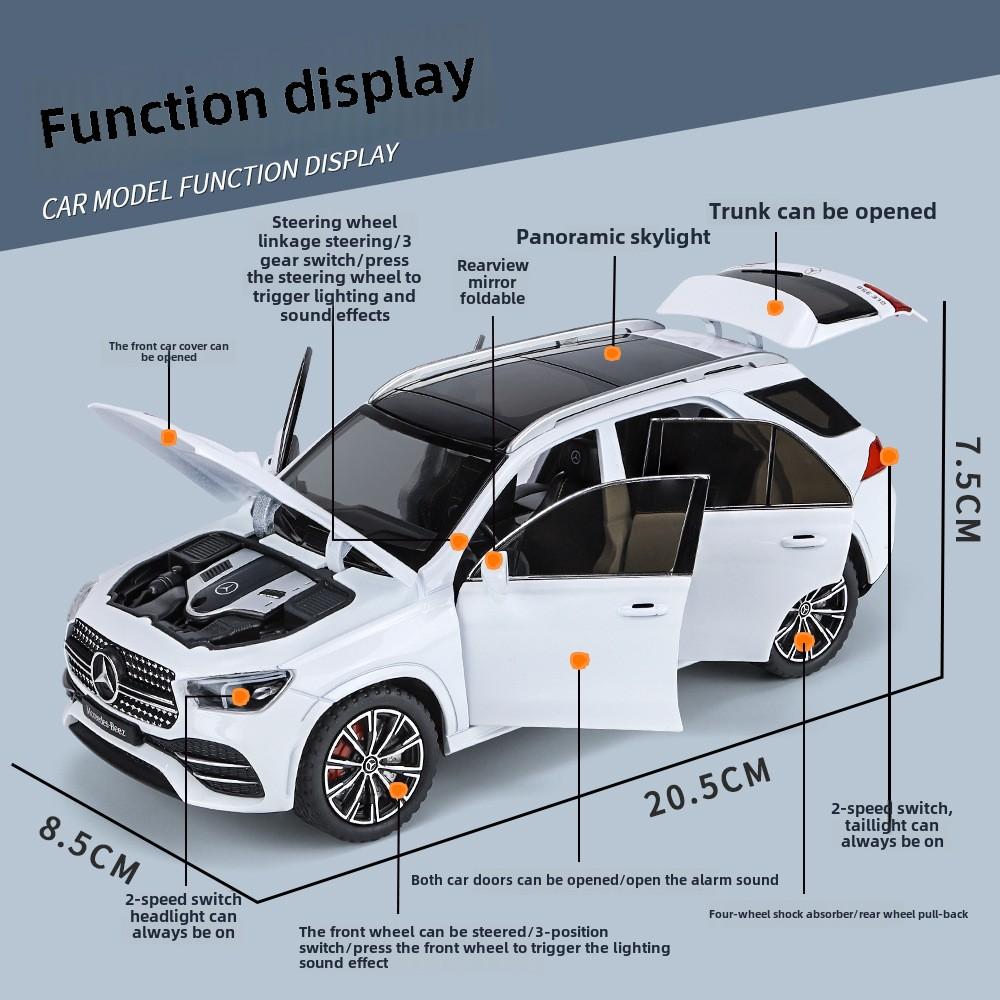 New 1/24 Honda GLE350 High Quality Alloy Car Model with Sound and Light Rear Wheel Drive Function Six-door Toy Large Off-road Vehicle Boy Gift