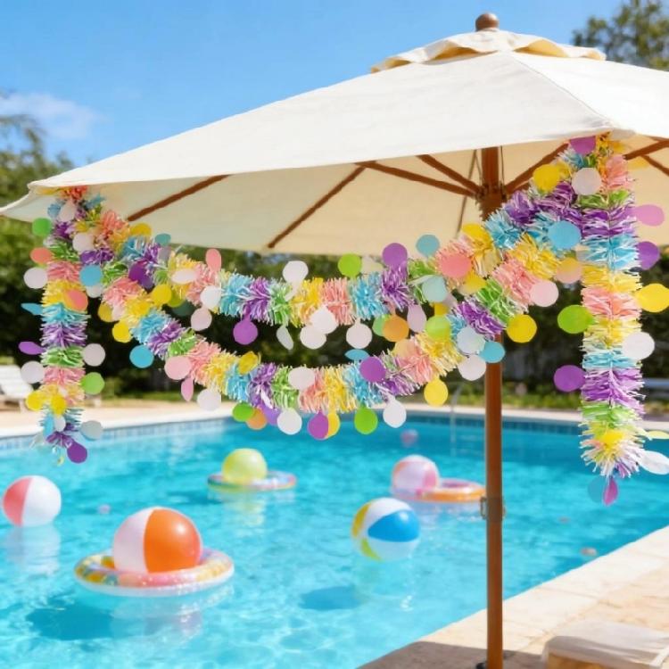 2M Long Plastic Birthday Streamers Recyclable Party Banners Party Accessories For Indoor Outdoors Party Decorations