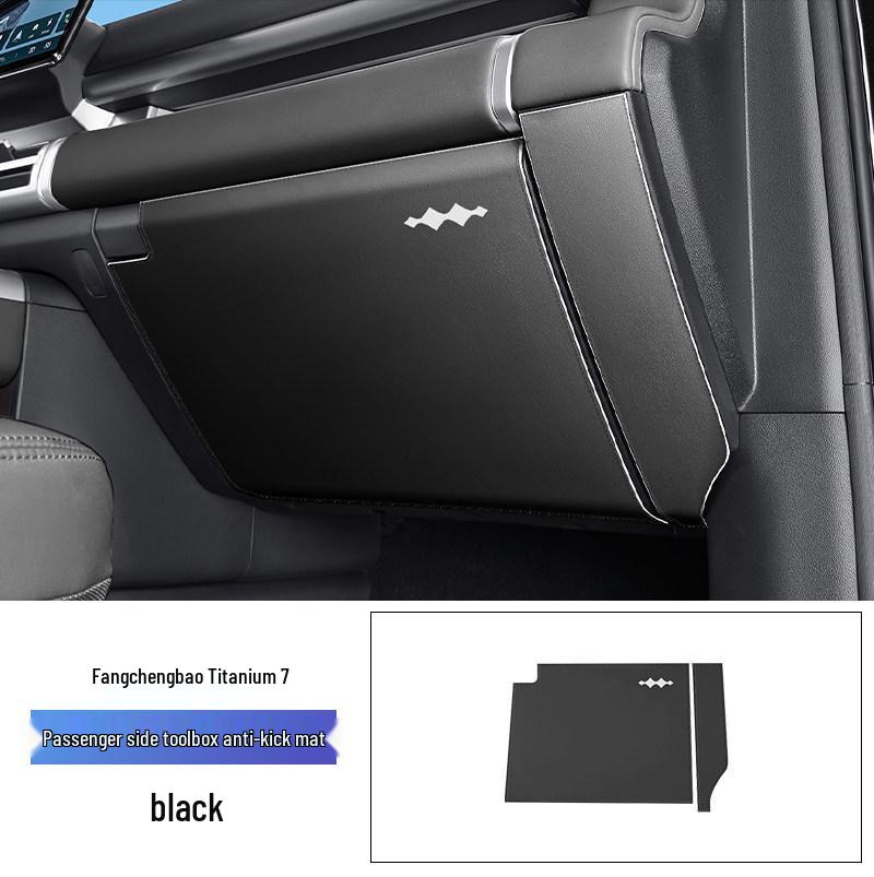 Leopard Titanium 7 Car Door Kick Mats - Anti-scratch Leather Protection Stickers for Interior Modification