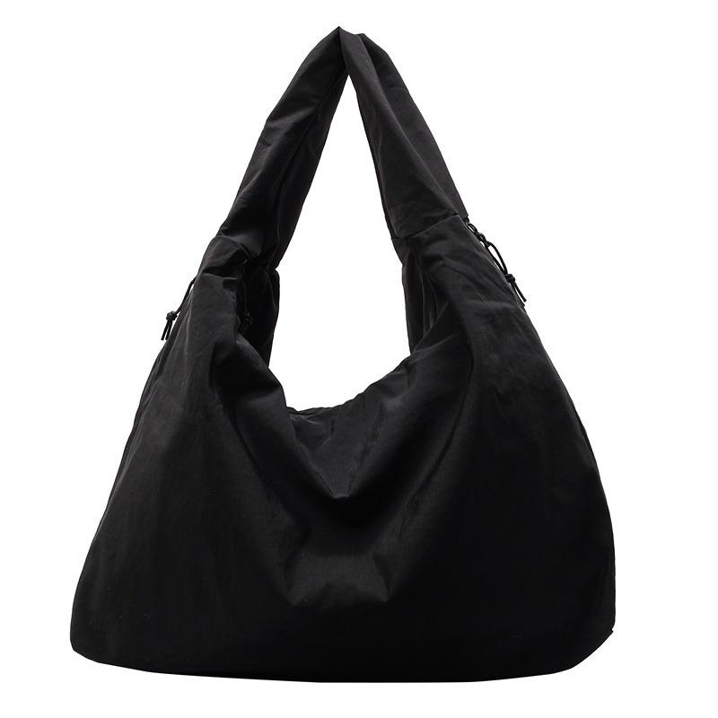 Shoulder bag large-capacity shopping bag new solid color simple nylon bag travel bag casual cloth bag