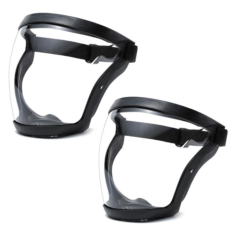 Transparent Full Faceshield Reusable Dustproof Anti-fog Mask HD Safety Glasses Kitchen Protection Anti-splash Mask With Filters