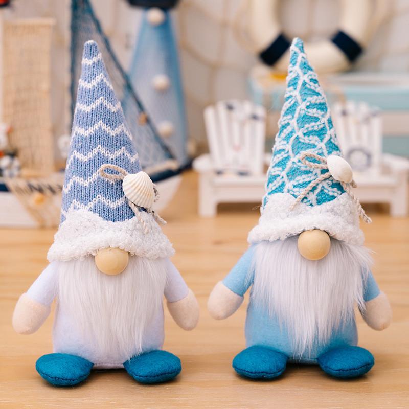 Gnome Charming Oceaninspired Doll With Trendy Knitted Hat For Festive Summer Decor