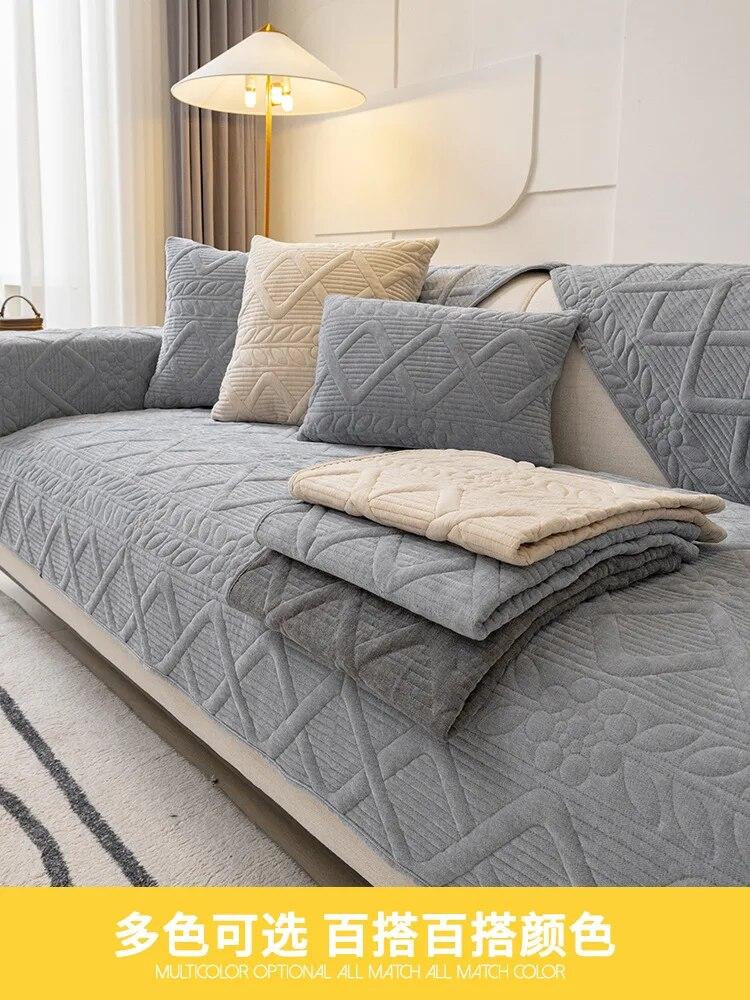 Living Room Sofa Cushion Four Seasons Universal Nordic Non-Slip Sofa Towel Cover Cloth Sofa Cover Cushion