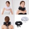 Vintage Detachable Collar Multilayered Mesh Collar for  Colonial Outfit Lace Jabot Collar Cosplay Costume Neckwear