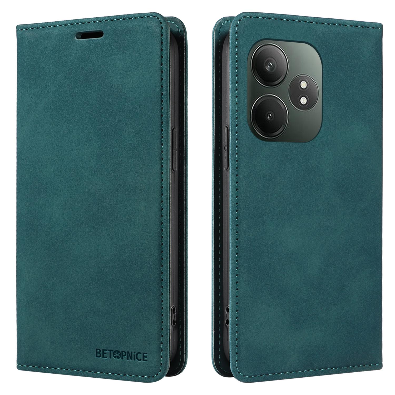 

BETOPNICE 003 Для Realme GT 6 5G/GT Neo6 SE 5G Чехол Блокировка RFID Кожаный чехол для телефона Green