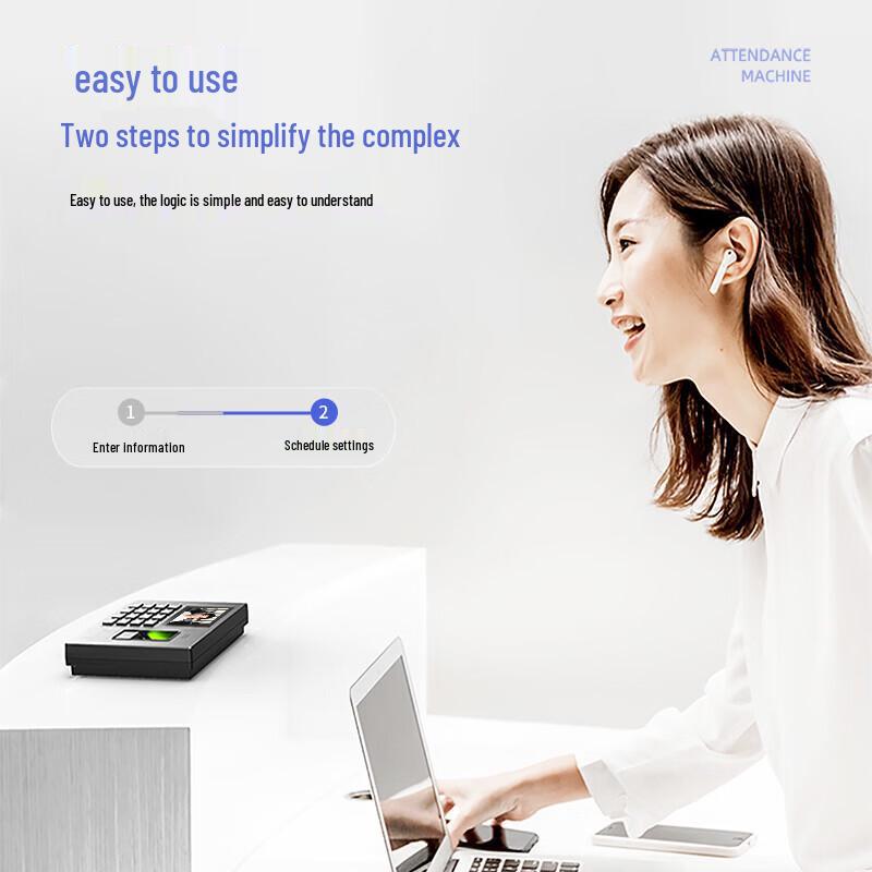 Deli Smart Fingerprint Attendance Machine E3960 CN Plug (adapter Included)