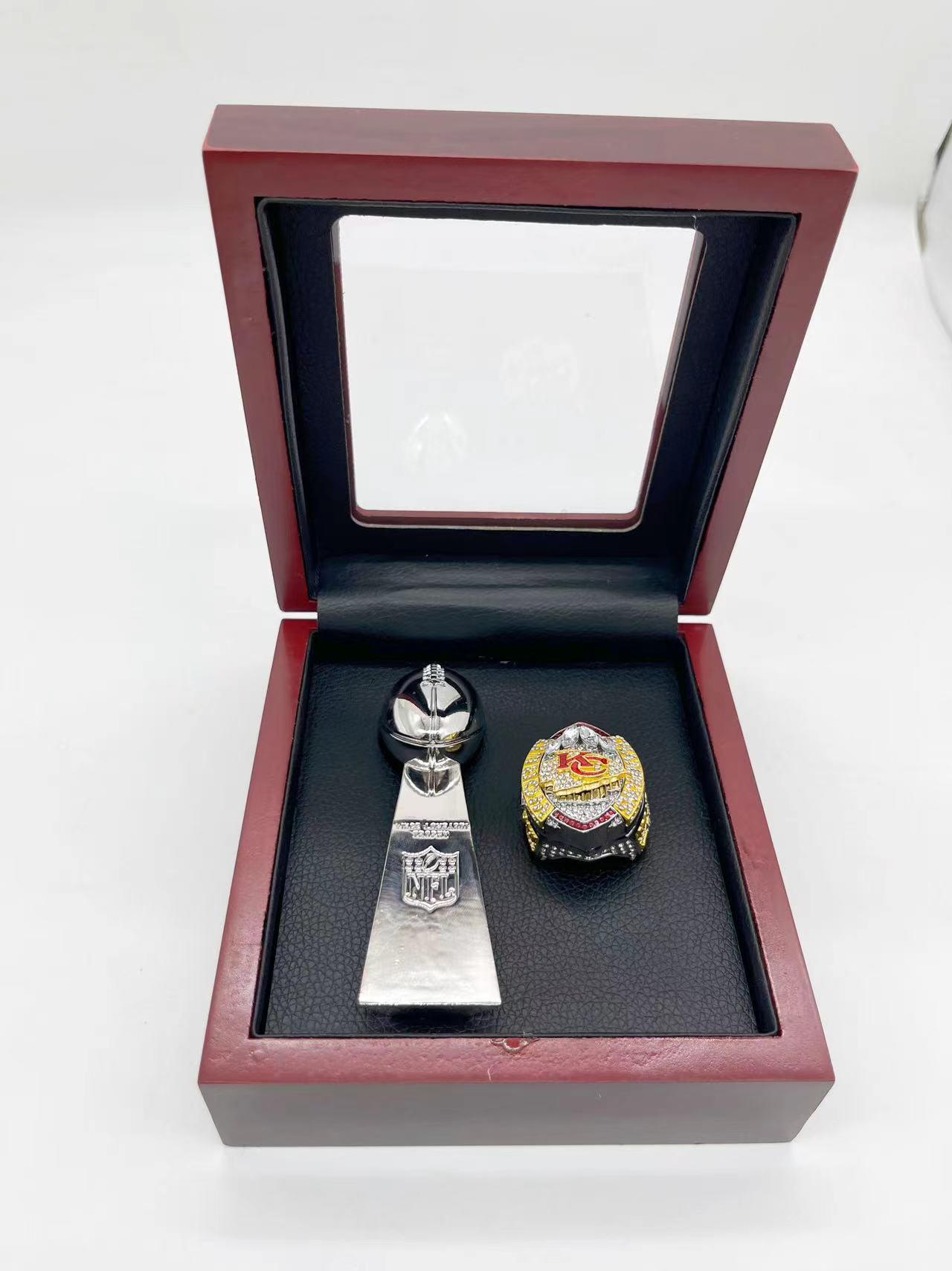 2024 Kansas City Chiefs Championship Ring & Trophy Set, Size 15 Mahomes Edition Size 9