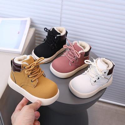 Neue Winter-Martin-Stiefel 2025 für Kinder mit Fleecefutter - Vielseitiges Leder für Kleinkinder & Jungen, Lässig, Kurz, Klassischer Stil.