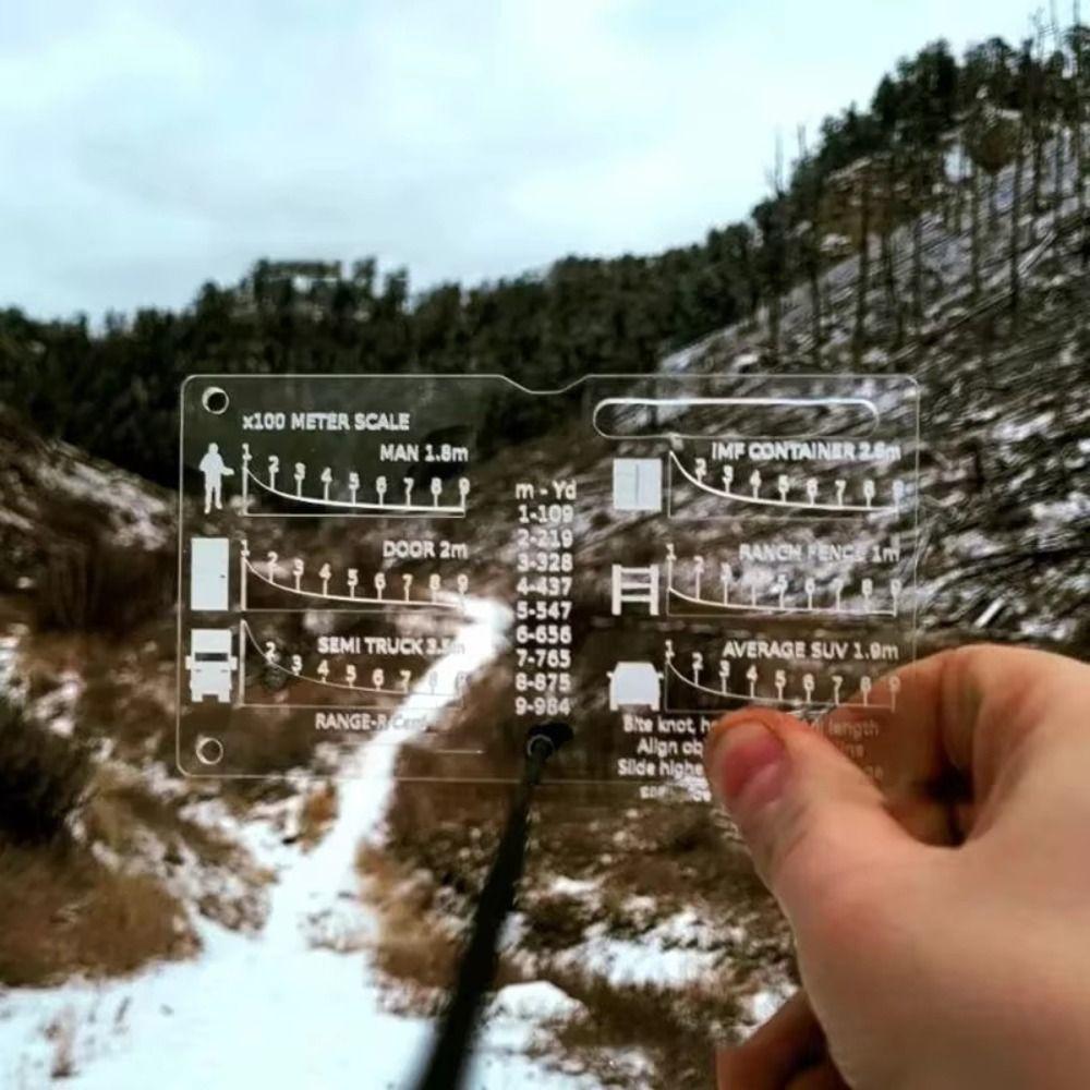 Hunting Ruler Range Finder Card Square Auxiliary Rangefinder for Outdoor Hunting Supplies